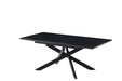 Table extensible AGATHE métal noir plateau Céramique marbré noir