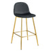 TABOURET DE BAR SCANDINAVE PIED GOLD VELOURS NOIR - image 1