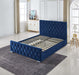 LIT PRESTIGE CAPITONNE AVEC DIAMANT VELOURS BLEU 160x200 cm - image 3