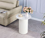 GUERIDON VALMY PIEDS BEIGE PLATEAU CERAMIQUE MARBRE BLANC 50x55cm - image 3