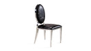 Chaise MEDAILLON en simili cuir croco noir noir