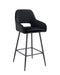 TABOURET DE BAR ATHENA PIED METAL NOIR VELOURS NOIR - image 1
