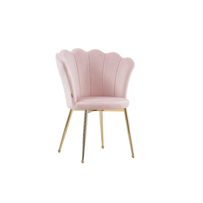 Chaise NYMPHEA pieds Gold assise Velours rose