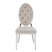 CHAISE MEDAILLON CAPITONNEE CHROME VELOURS MOKA - image 2