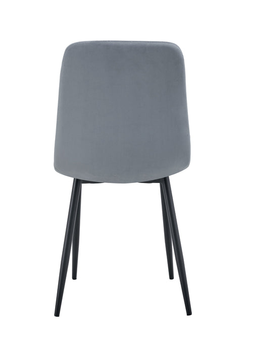 CHAISE ELISA PIED METAL NOIR VELOURS GRIS - image 3
