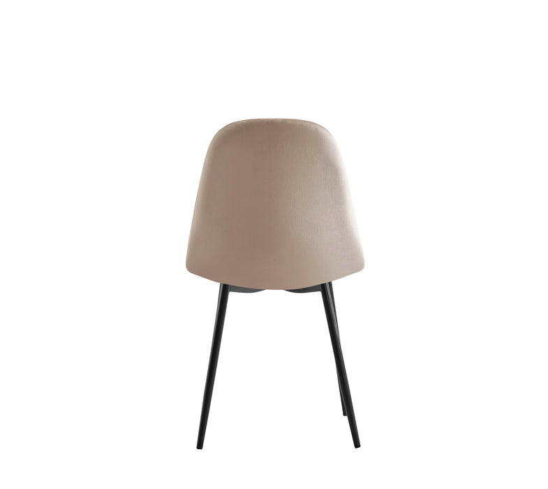 CHAISE SCANDINAVE PIED NOIR VELOURS TAUPE - image 3