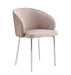CHAISE AVEC ACCOUDOIR CARLITA MOKA PIED CHROME - image 1