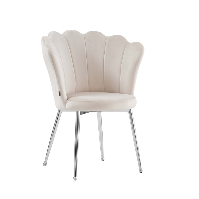 CHAISE NYMPHEA CHROME VELOURS BEIGE - image 1