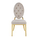 Chaise MEDAILLON capitonnées  Gold et velours moka