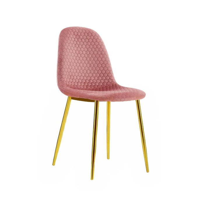 Chaise Scandinave ALVEOLE Gold vieux rose