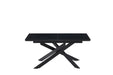 Table extensible AGATHE métal noir plateau Céramique marbré noir