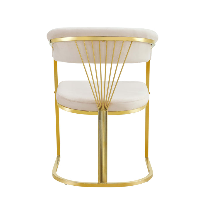 CHAISE AVEC ACCOUDOIR BRITTANY GOLD VELOURS BEIGE - image 4