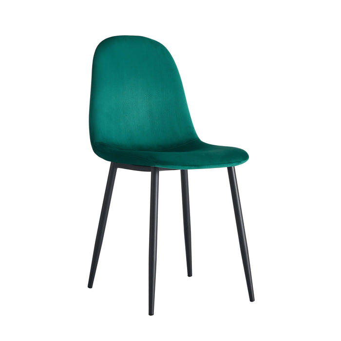 CHAISE SCANDINAVE VELOURS VERT SAPIN PIED METAL NOIR - image 1