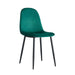 CHAISE SCANDINAVE VELOURS VERT SAPIN PIED METAL NOIR - image 1