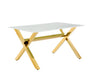 Table à manger IXE gold plateau en verre trempé 150 cm - image 1