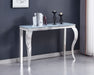 CONSOLE BAROQUE CHROME VERRE MARBRE BLANC 120X40X78 - image 5