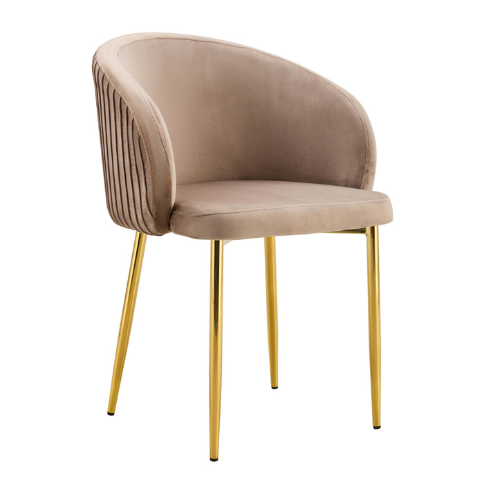 CHAISE AVEC ACCOUDOIR CARLITA MOKA PIED GOLD - image 1