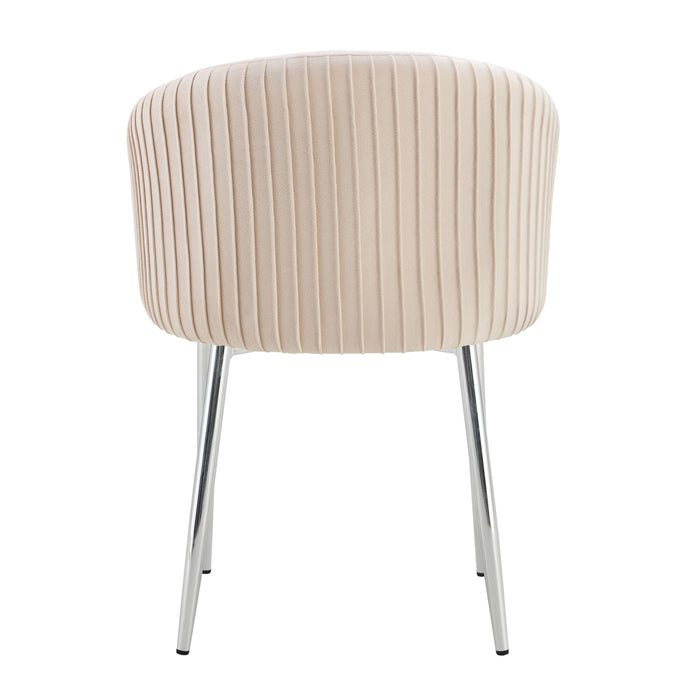 CHAISE AVEC ACCOUDOIR CARLITA BEIGE PIED CHROME - image 3