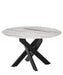 TABLE BASSE RONDE JESSY METAL NOIR MARBRE BLANC 80 x 45cm - image 1