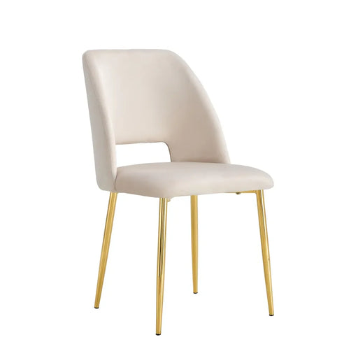 Chaise AVA Gold en Velours beige