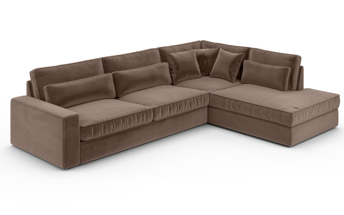 CANAPE LE BRISTOLA ANGLE DROIT VELOURS MOKA 315X230cm - image 2