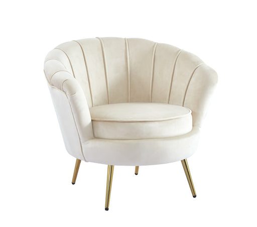 Fauteuil NYMPHEA gold en velours beige