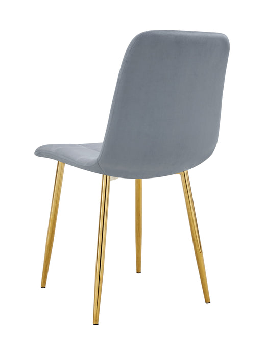 CHAISE ELISA PIED GOLD VELOURS GRIS - image 2