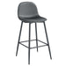TABOURET DE BAR SCANDINAVE PIED METAL NOIR VELOURS ANTHRACITE - image 1