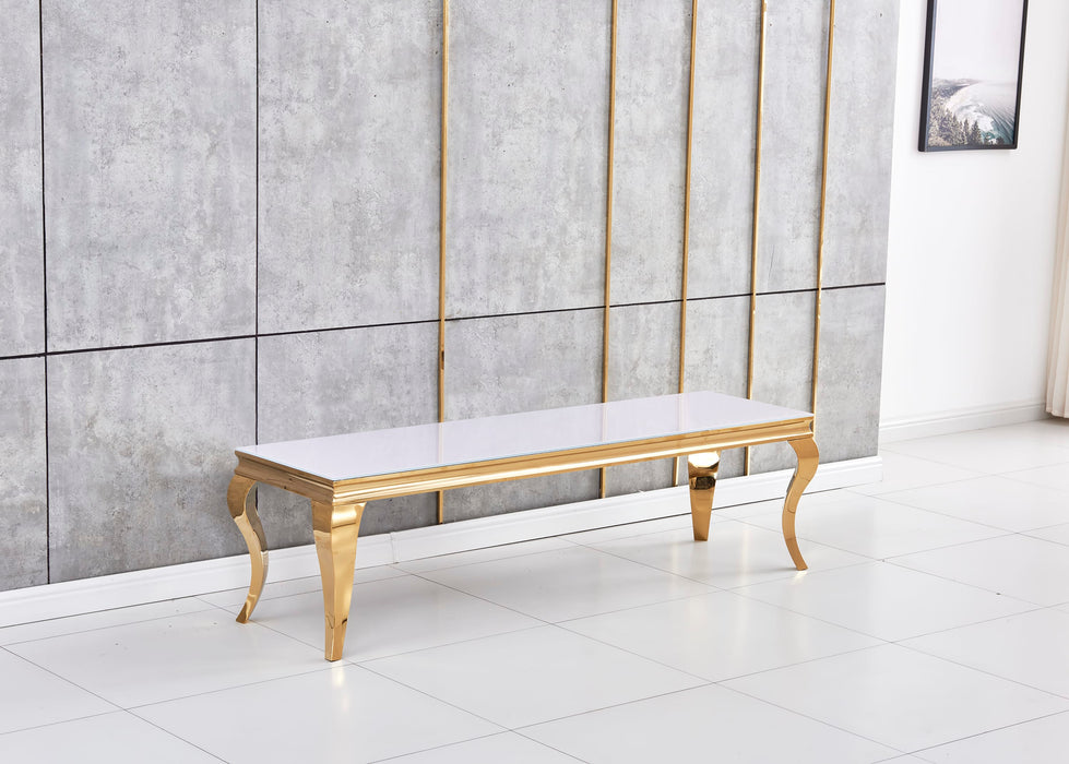 MEUBLE TV BAROQUE GOLD BLANC 160x45x45 cm - image 2