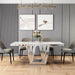 Table à manger ELEGANCE miroir plateau marbre blanc - image 1