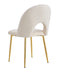 Chaise TEDDY Gold velours doudou beige