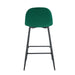 TABOURET DE BAR SCANDINAVE PIED METAL NOIR VELOURS VERT SAPIN - image 2