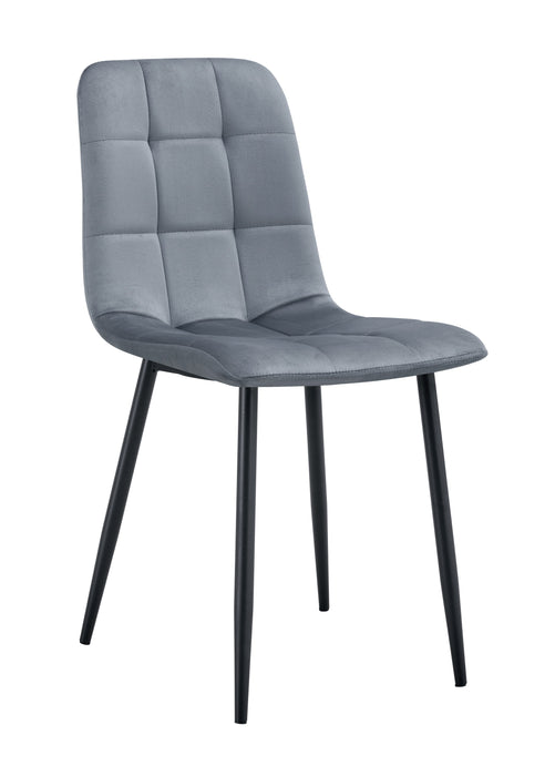 CHAISE ELISA PIED METAL NOIR VELOURS GRIS - image 1