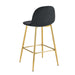 TABOURET DE BAR SCANDINAVE PIED GOLD VELOURS NOIR - image 3