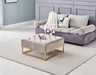 Table Basse rangements TIROIRS plateau velours capitonné moka