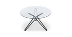 Table à manger Ronde ELECTRA  verre Transparent 120x75 cm 4 couverts #structure_métal noir