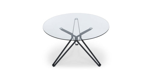 Table à manger Ronde ELECTRA  verre Transparent 120x75 cm 4 couverts #structure_métal noir