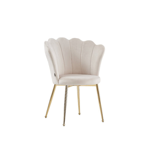 Chaise NYMPHEA pieds Gold assise Velours beige