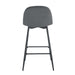 TABOURET DE BAR SCANDINAVE PIED METAL NOIR VELOURS ANTHRACITE - image 2