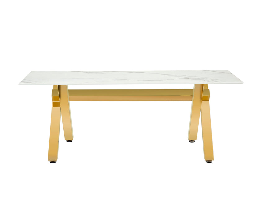 TABLE BASSE IXE GOLD MARBRE BLANC 120x60x45cm - image 1