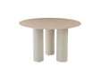 TABLE REPAS ANAÏS PIEDS BEIGE PLATEAU CERAMIQUE BEIGE BRILLANT 120CM - image 1