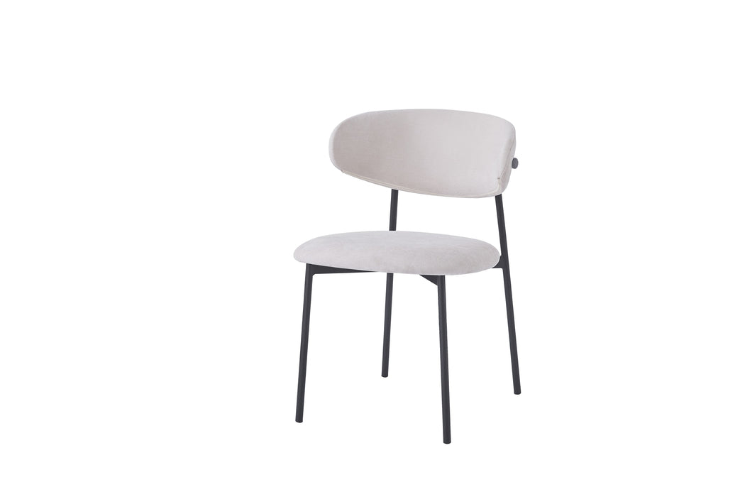 CHAISE LULU PIEDS METAL NOIR SERGE BEIGE - image 2