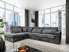 CANAPE BRISTOL ANGLE GAUCHE COTELE GRIS 316x230cm - image 1