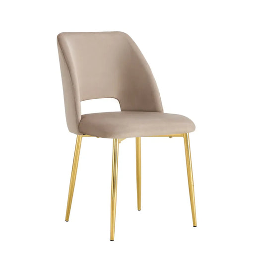 Chaise AVA Gold en Velours taupe