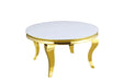 Table basse ronde baroque Gold et plateau en verre de 80 cm - image 1