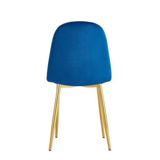 Chaise  SCANDINAVE en velours pieds Gold bleu