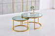 Table Basse Gigogne ARTO Gold et plateau en verre miroir