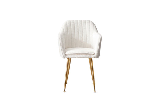 Chaise Chic KANVAS en velours pieds Gold blanc doudou