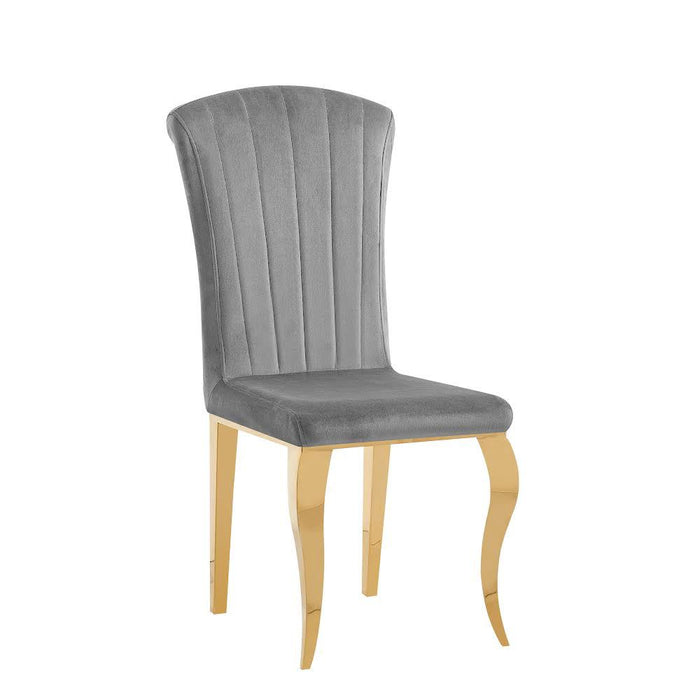 CHAISE LOUIS GOLD VELOURS ARDOISE - image 1