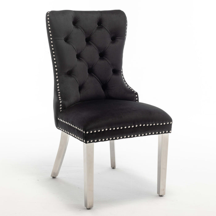 CHAISE POIGNEE RECTANGLE CHROME NOIR - image 1